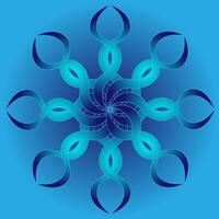 Abstract pattern in the form of a snowflake on a blue background vector