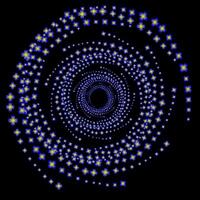 Spiral in the form of blue flowers on a black background vector