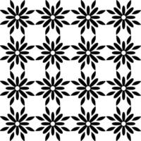 Seamless black floral pattern on white background vector