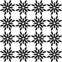 Seamless black floral pattern on white background vector