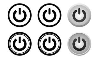 Set of power button symbols vector