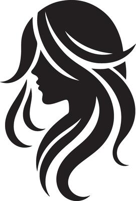 Hair logo simple sketch art silhouette