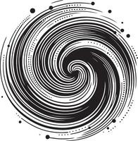 Abstract spirals , Vortex swirl motion elements, rotating spirals simple minimal black color silhouette vector