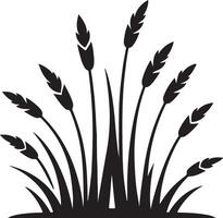 Grass simple minimal black color silhouette vector