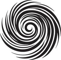 Abstract spirals , Vortex swirl motion elements, rotating spirals simple minimal black color silhouette vector