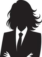 Business woman simple minimal black color silhouette vector