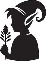 elf simple minimal black color silhouette vector