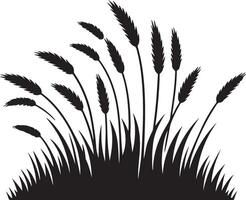 Grass simple minimal black color silhouette vector