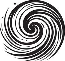 Abstract spirals , Vortex swirl motion elements, rotating spirals simple minimal black color silhouette vector