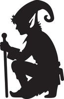 elf simple minimal black color silhouette vector