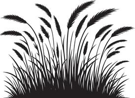 Grass simple minimal black color silhouette vector