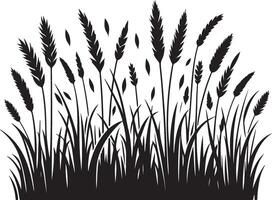 Grass simple minimal black color silhouette vector