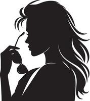 Attitude woman simple minimal black color silhouette vector