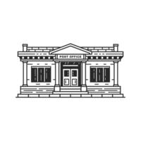 Post office building icon line art vector