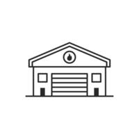 Fire station building icon line art vector