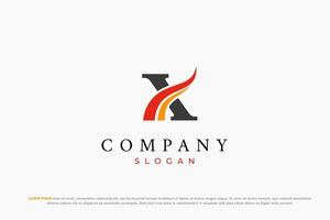 logo letter x fire flame business abstract vector