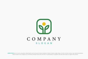 logo letter y plant sprout nature vector