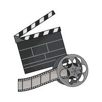 illustration of film roll and clapper board vector