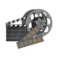 illustration of film roll and clapper board vector