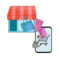 illustration of marketplace vector