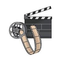 illustration of film roll and clapper board vector