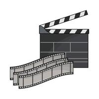 illustration of film strip and clapper board vector