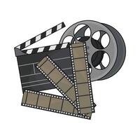 illustration of film roll and clapper board vector