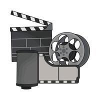 illustration of film roll and clapper board vector