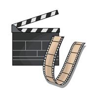 illustration of film strip and clapper board vector