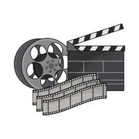 illustration of film roll and clapper board vector