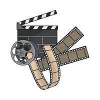 illustration of film roll and clapper board vector