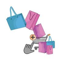 illustration of add to shopping cart vector