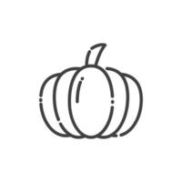 Pumpkin Outline Icon - Autumn Season Icon Illustration Design vector