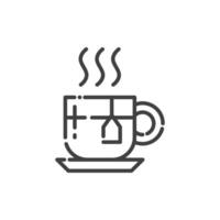 Hot Tea Outline Icon - Autumn Season Icon Illustration Design vector