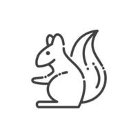 Squirrel Outline Icon - Autumn Season Icon Illustration Design vector