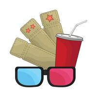 illustration of ticket and soda vector