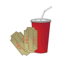 illustration of ticket and soda vector