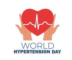 World Hypertension Day Concept. High Blood Pressure awareness background with red heart sign. Health care clinic banner, poster and card design. vector