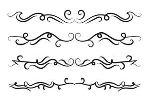 Calligraphy filigree lines Text dividers, vintage Flourishes decorative Scrolls wedding Ornate, fancy elegant page Separators design elements, Header Swirls menu cards Ornamental Border vector