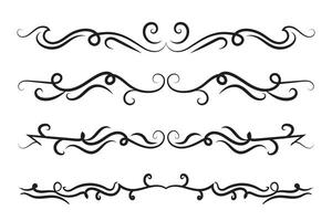 Calligraphy filigree lines Text dividers, vintage Flourishes decorative Scrolls wedding Ornate, fancy elegant page Separators design elements, Header Swirls menu cards Ornamental Border vector