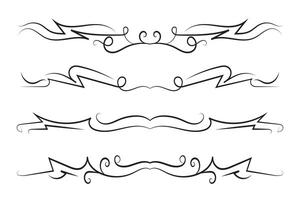 Calligraphy filigree lines Text dividers, vintage Flourishes decorative Scrolls wedding Ornate, fancy elegant page Separators design elements, Header Swirls menu cards Ornamental Border vector