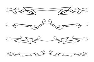 Calligraphy filigree lines Text dividers, vintage Flourishes decorative Scrolls wedding Ornate, fancy elegant page Separators design elements, Header Swirls menu cards Ornamental Border vector