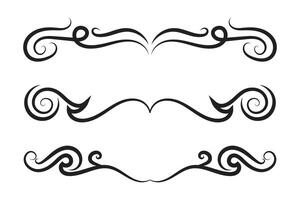 Calligraphy filigree lines Text dividers, vintage Flourishes decorative Scrolls wedding Ornate, fancy elegant page Separators design elements, Header Swirls menu cards Ornamental Border vector
