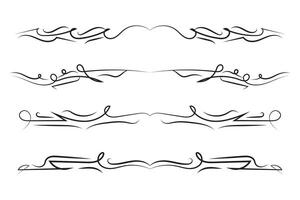 Calligraphy filigree lines Text dividers, vintage Flourishes decorative Scrolls wedding Ornate, fancy elegant page Separators design elements, Header Swirls menu cards Ornamental Border vector