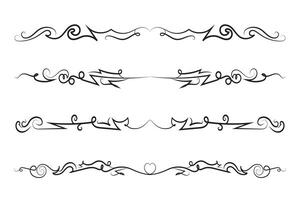 Calligraphy filigree lines Text dividers, vintage Flourishes decorative Scrolls wedding Ornate, fancy elegant page Separators design elements, Header Swirls menu cards Ornamental Border vector