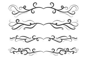 Calligraphy filigree lines Text dividers, vintage Flourishes decorative Scrolls wedding Ornate, fancy elegant page Separators design elements, Header Swirls menu cards Ornamental Border vector