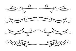 Calligraphy filigree lines Text dividers, vintage Flourishes decorative Scrolls wedding Ornate, fancy elegant page Separators design elements, Header Swirls menu cards Ornamental Border vector