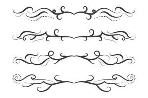 Calligraphy filigree lines Text dividers, vintage Flourishes decorative Scrolls wedding Ornate, fancy elegant page Separators design elements, Header Swirls menu cards Ornamental Border vector