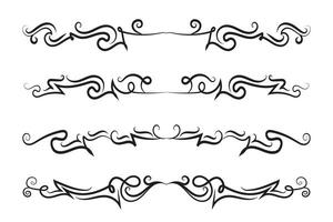 caligrafía filigrana líneas texto divisores, Clásico florece decorativo rollos Boda florido, lujoso elegante página separadores diseño elementos, encabezamiento remolinos menú tarjetas ornamental frontera vector