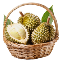cesta lleno con tailandés meses Durian png
